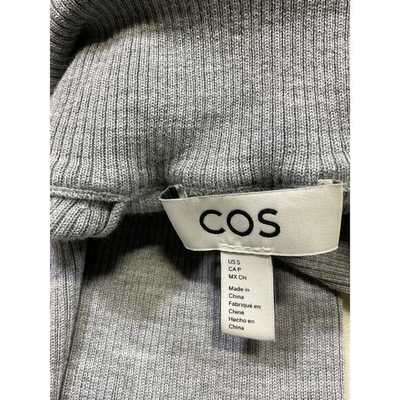 Cos Ribbed Wool Gray Half-Zip Top Size S - Picture 4 of 5